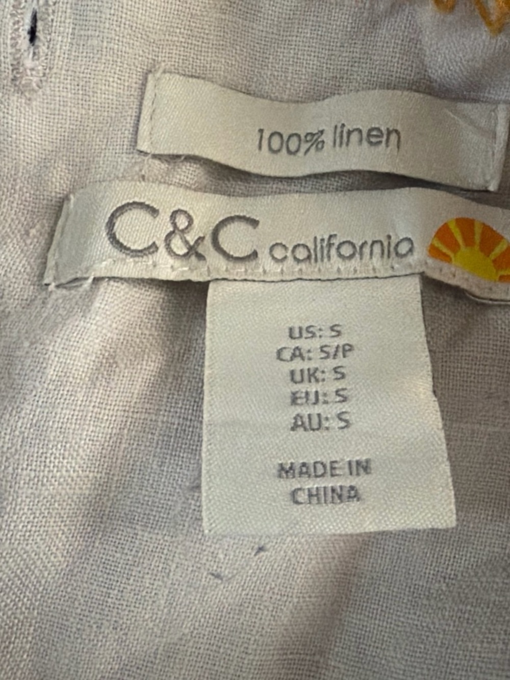 C&C California Men's Light Beige Linen Button-Down Shirt